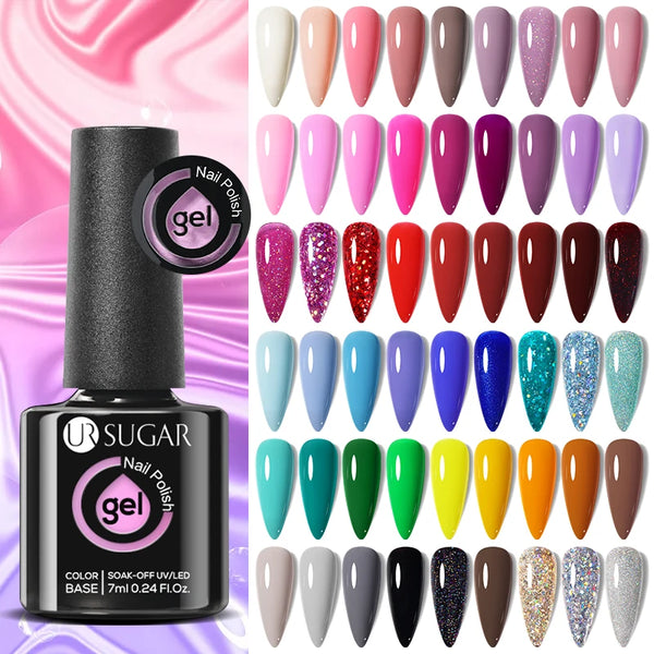 UR SUGAR 7ml Glass Bottle Color Gel Nail Polish
