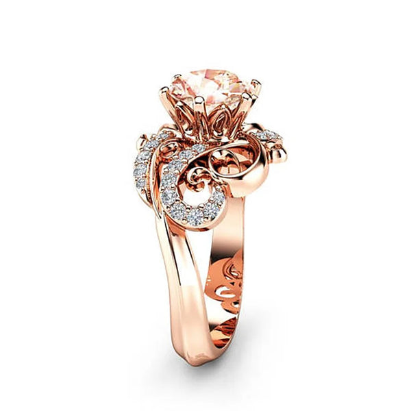 Gold Plated Diamond Cut Zircon Butterfly Ring