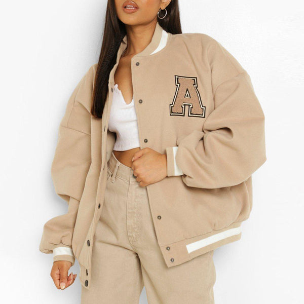 Letterman Bomber Jacket for Women