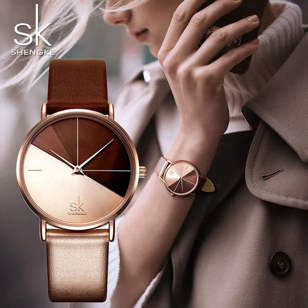 SK Duo Color Leather Watch for Women