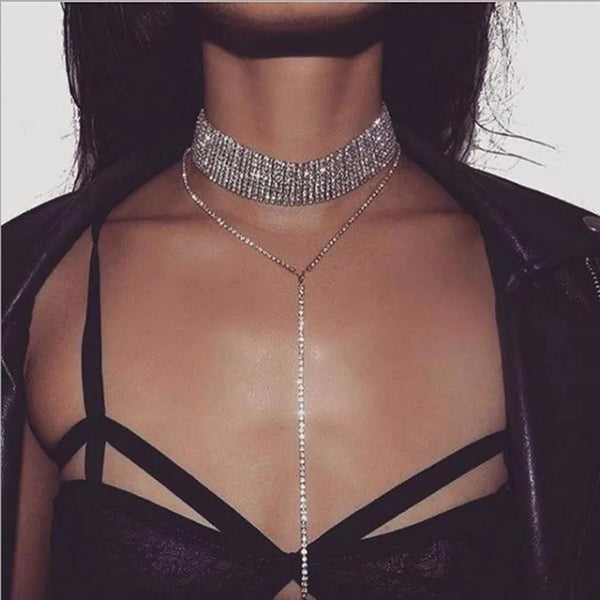 KMVEXO Rhinestone Choker Crystal Choker Necklace