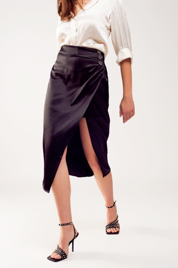 Split Front Midi Skirt for Women