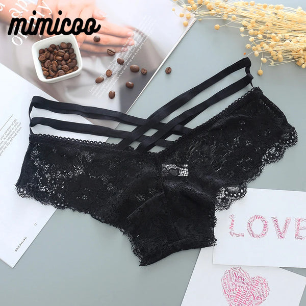 Low-Rise Lace Cross Strap Panties for Women