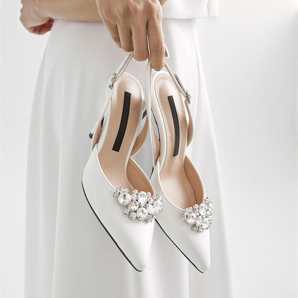 Pointed Toe Statement Rhinestone Stiletto Heels