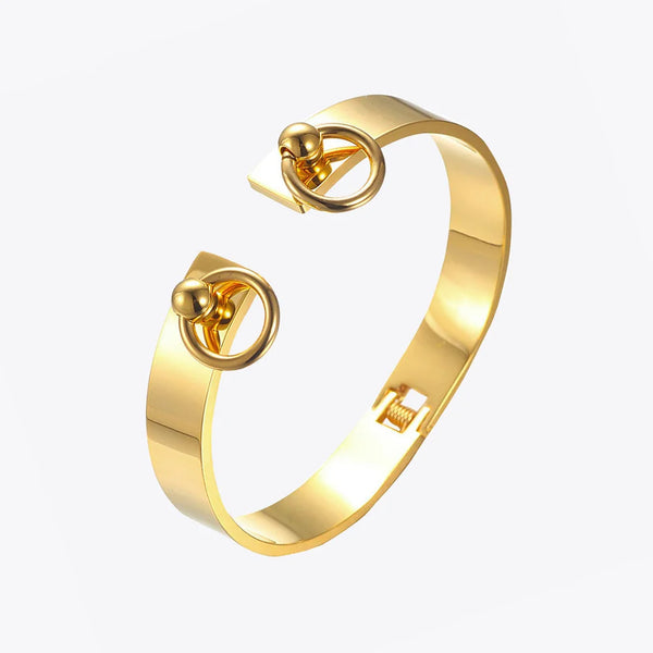 GOLD DOUBLE ROUNG RING CUFF