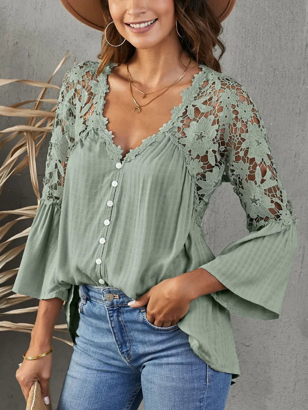 Long Lace Sleeves Blouse for Women