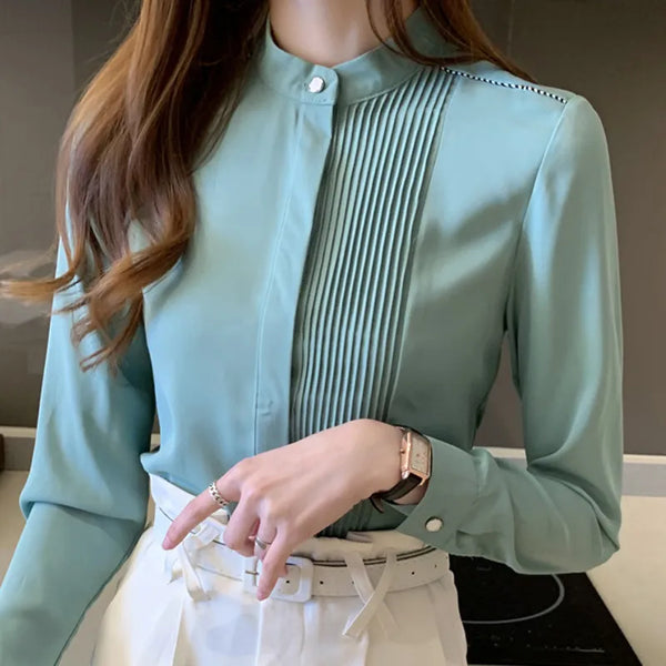 Long Sleeved Fitted Blouse for Women