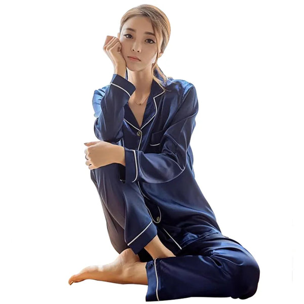 Women's Silk Satin Pajamas Set