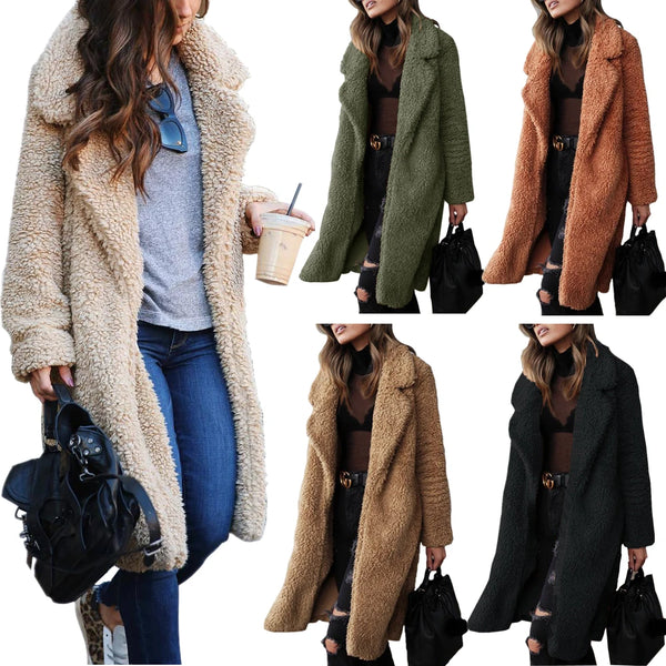 Warm Casual Long Teddy Coat