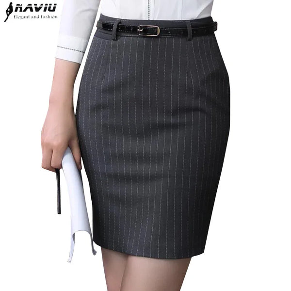 Naviu Women's Striped Pencil Skirt