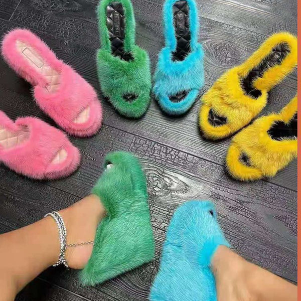Fluffy Wedge Heels