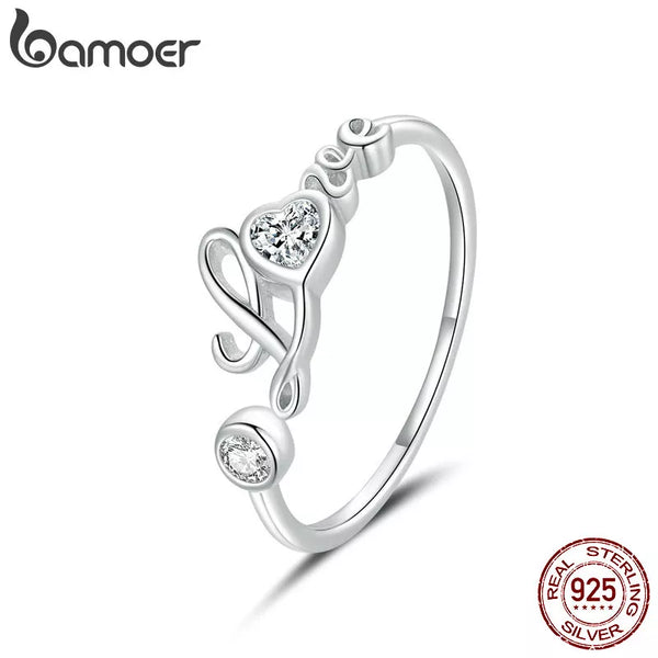 Bamoer 925 Sterling Silver Love Adjustable Ring