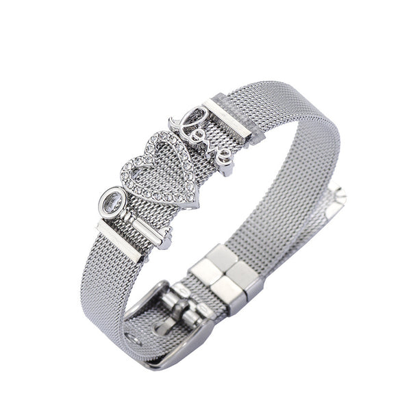 Stainless Steel Love Heart Bracelet