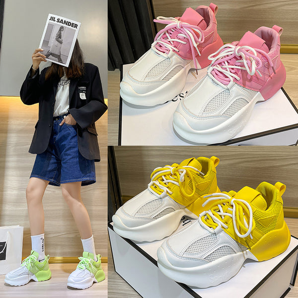 Duo Color Thick Bottom Sole Sneakers